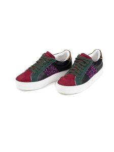 Anna Morellini Skórzane sneakersy "Torecia" w kolorze czarno-czerwonym rozmiar: 41. Czarne trampki Anna Morellini, bez wzorów, bez zapięcia. Za 303,06 zł.
