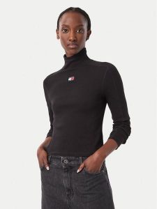 Tommy Jeans Golf DW0DW23251 Czarny Slim Fit. Czarne golfy Tommy Jeans, bez wzorów, z bawełny. Za 229,99 zł.