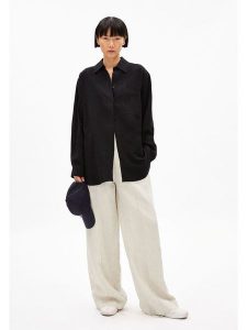 Armedangels Bluzka "Maalgaa" w kolorze czarnym rozmiar: S. Czarne bluzki ARMEDANGELS, s, bez wzorów, z wiskozy, klasyczne, bez kołnierzyka, bez ramiączek. Za 169,67 zł.