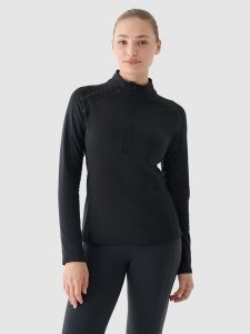 4F Bluza treningowa slim szybkoschnąca damska - szara L. Szare bluzy 4f, l, bez wzorów, z dzianiny, bez kaptura. Za 79,99 zł.