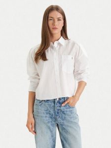 Calvin Klein Jeans Koszula LV047F148G Biały Relaxed Fit. Białe koszule Calvin Klein Jeans, xl, bez wzorów, z bawełny, bez kołnierzyka, bez ramiączek. Za 369,99 zł.