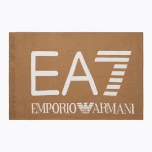 Szalik EA7 Mountain Visibility. Brązowe szaliki EA7 Emporio Armani, na zimę, bez wzorów, z materiału. Za 189,99 zł.