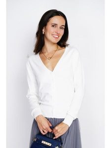 ASSUILI Kardigan w kolorze białym rozmiar: 34. Białe kardigany Assuili, z kaszmiru. Za 96,37 zł.