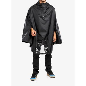 Peleryna przeciwdeszczowa na rower Tatonka Bike Poncho. Czarne kurtki Tatonka, m, bez wzorów, bez kaptura. Za 319,99 zł.