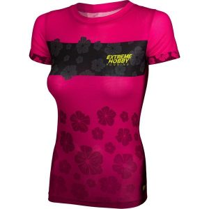 Koszulka do biegania damska z krótkim rękawem EXTREME HOBBY FLOWERS. Czerwone bluzki EXTREME HOBBY, xl, bez wzorów, z elastanu, sportowe, bez kołnierzyka, bez ramiączek. Za 149,00 zł.
