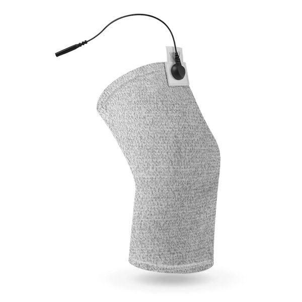 Opaska przewodząca do elektrostymulacji kolana 4FIZJO. Szare paski 4FIZJO, bez wzorów. Za 49,99 zł.