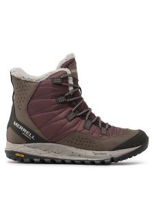 Merrell Śniegowce Antora Sneaker Boot Wp J066930 Bordowy. Czerwone buty zimowe Merrell, z materiału, bez obcasa, bez zapięcia. Za 699,99 zł.