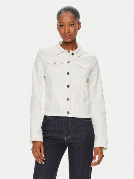 Morgan Kurtka jeansowa 221-VPOM1 Biały Slim Fit. Białe kurtki Morgan, bez wzorów, z bawełny, bez kaptura. Za 329,99 zł.