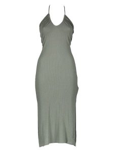 Roxy Sukienka w kolorze khaki rozmiar: L. Brązowe sukienki Roxy, l, bez wzorów, bez kołnierzyka, bez ramiączek, midi. Za 136,13 zł.