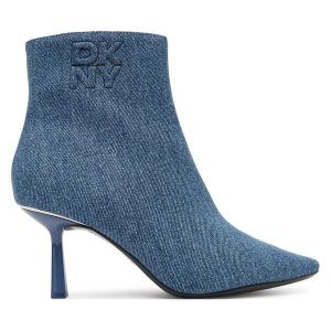 Botki DKNY. Niebieskie botki DKNY, bez wzorów, bez obcasa, na szpilce, bez zapięcia. Za 589,99 zł.