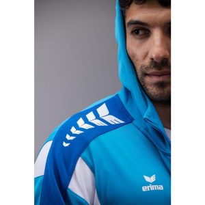 Kurtka treningowa Erima Celebrate 125 z kapturem niebieska. Czarne kurtki Erima, bez wzorów, z kapturem. Za 288,40 zł.