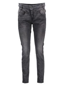Herrlicher Dżinsy - Slim fit - w kolorze antracytowym rozmiar: W25/L30. Czarne jeansy Herrlicher, z aplikacjami, ze skóry. Za 92,21 zł.