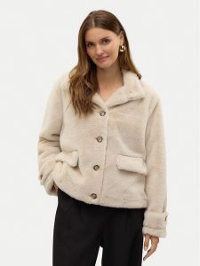 Vero Moda Futro Sonjaeva 10310303 Beżowy Regular Fit. Brązowe płaszcze Vero Moda, xs, bez wzorów, z futra, bez kaptura. Za 289,99 zł.