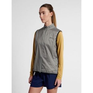 Kobieta wodoodporna kamizelka składana bez rękawów Newline. Szare kamizelki Newline, bez wzorów, bez kołnierzyka, bez ramiączek, bez kaptura. Za 266,50 zł.