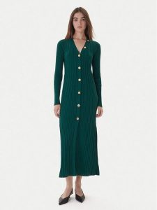TWINSET Sukienka dzianinowa 252TT3400 Zielony Slim Fit. Zielone sukienki Twinset, m, bez wzorów, z dzianiny, bez kołnierzyka, bez ramiączek. Za 665,99 zł.