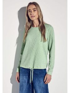 Street One Sweter w kolorze zielonym rozmiar: 42. Zielone swetry oversize Street One, bez wzorów, ze splotem, bez ramiączek. Za 155,95 zł.