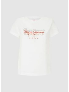 Pepe Jeans Koszulka w kolorze białym rozmiar: S. Białe bluzki Pepe Jeans, s, bez wzorów, z bawełny, bez kołnierzyka, bez ramiączek. Za 87,81 zł.