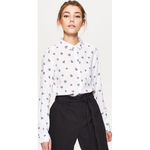 Wzorzysta koszula - Biały. Koszule marki Cropp. W wyprzedaży za 39,99 zł.