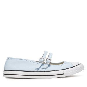 Baleriny Converse. Niebieskie balerinki Converse, bez wzorów, bez obcasa, bez zapięcia. Za 209,99 zł.