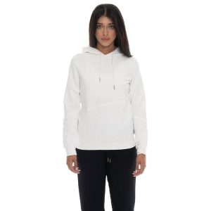 Bluza zimowa Damen z Kapuze zum Überziehen, Leone 1947 Braid-Einsätze. Białe bluzy LEONE 1947 APPAREL, na zimę, bez wzorów, z bawełny, bez kaptura. W wyprzedaży za 176,82 zł.