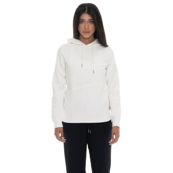 Bluza zimowa Damen z Kapuze zum Überziehen, Leone 1947 Braid-Einsätze. Białe bluzy LEONE 1947 APPAREL, na zimę, bez wzorów, z bawełny, bez kaptura. W wyprzedaży za 176,82 zł.