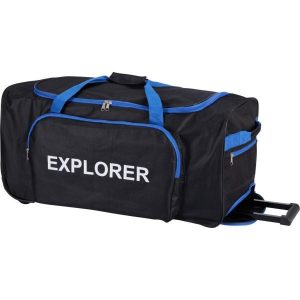 Torba sportowa Proworld 75 L z kółkami. Czarne torby podróżne i sportowe KOOPMAN, bez wzorów, z materiału, duże. Za 100,98 zł.