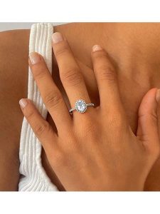 OR Carats Złoty pierścionek z diamentem i kamieniem szlachetnym rozmiar: 56. Szare pierścionki OR Carats, z diamentem, złote. Za 1 652,99 zł.