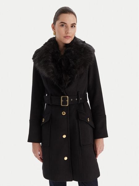 Marciano Guess Płaszcz wełniany 5BGL26 1799Z Czarny Regular Fit. Czarne płaszcze Marciano Guess, na zimę, z aplikacjami, z syntetyku, bez kaptura. Za 949,99 zł.