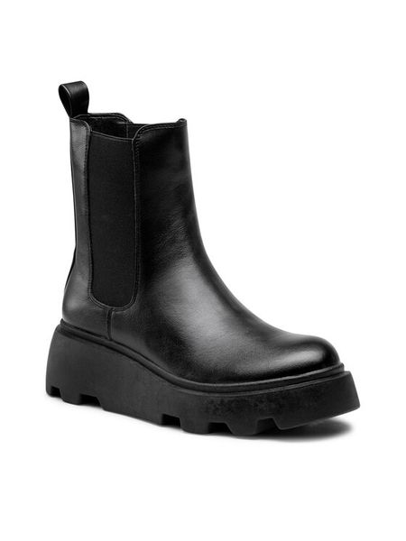 Jenny Fairy Botki HZ85310-1 Czarny. Czarne botki Jenny Fairy, bez wzorów, ze skóry, bez obcasa, na koturnie, bez zapięcia. Za 199,99 zł.