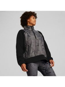 Puma Bluza polarowa w kolorze czarno-szarym rozmiar: L. Czarne bluzy Puma, l, bez wzorów, z materiału, bez kaptura. Za 118,56 zł.
