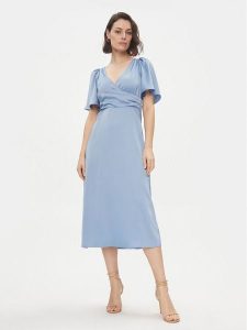 YAS Sukienka koktajlowa Athena 26032476 Niebieski Regular Fit. Niebieskie kombinezony YAS, m, bez wzorów, z syntetyku, wizytowe, bez kołnierzyka, bez ramiączek. Za 499,99 zł.
