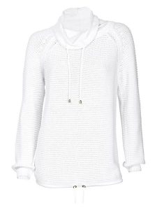 Heine Sweter w kolorze białym rozmiar: 34. Białe swetry oversize Heine, bez wzorów, z bawełny, bez ramiączek. Za 39,49 zł.