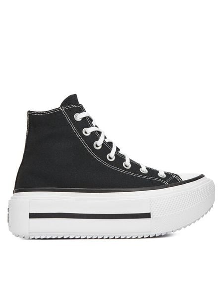 Converse Trampki Chuck Taylor All Star Lift Double Stack A12975C Czarny. Czarne trampki Converse, bez wzorów, z materiału, bez zapięcia. Za 299,99 zł.