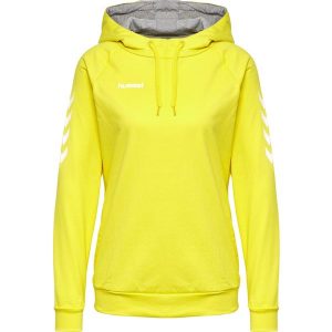 Bluza do piłki ręcznej damska Hummel hml GO z kapturem. Żółte bluzy Hummel, s, bez wzorów, z kapturem. W wyprzedaży za 180,00 zł.