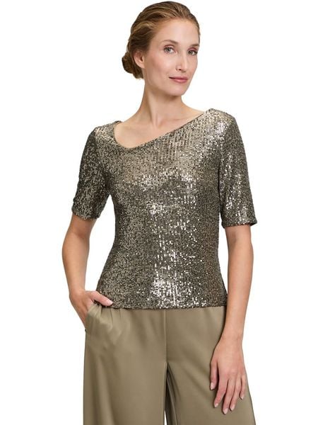 Vera Mont Koszulka w kolorze złotym rozmiar: 38. Żółte bluzki Vera Mont, bez wzorów, bez kołnierzyka, bez ramiączek. Za 148,61 zł.