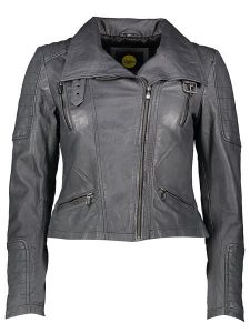 Buffalo Skórzana kurtka w kolorze szarym rozmiar: 40. Szare kurtki Buffalo, bez wzorów, z materiału, bez kaptura. Za 328,09 zł.