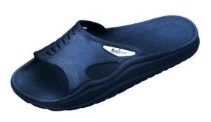 Beco unisex klapki saunowe granatowe. Czarne klapki 47 Brand, bez wzorów, z materiału, bez obcasa. Za 186,99 zł.