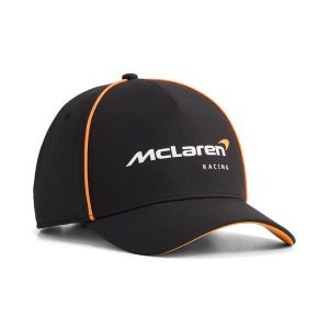 Czapka z daszkiem Puma McLaren Racing. Czarne czapki Puma, bez wzorów, z materiału, sportowe. Za 120,99 zł.