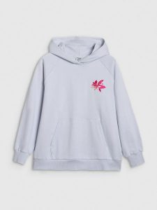4F Bluza dresowa oversize nierozpinana z kapturem damska - niebieska M/L. Niebieskie bluzy 4f, l, bez wzorów, z bawełny, z kapturem. W wyprzedaży za 99,99 zł.