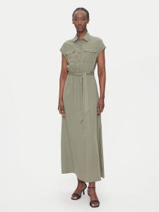 Gaudi Sukienka koszulowa 511BD15003 Khaki Regular Fit. Brązowe kombinezony Gaudi, bez wzorów, z lyocellu, bez kołnierzyka, bez ramiączek. Za 439,99 zł.