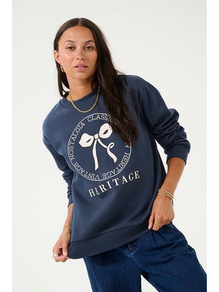 Kaffe Bluza "Ellen" w kolorze granatowym rozmiar: S. Niebieskie bluzy Kaffe, s, bez wzorów, z bawełny, bez kaptura. Za 165,99 zł.