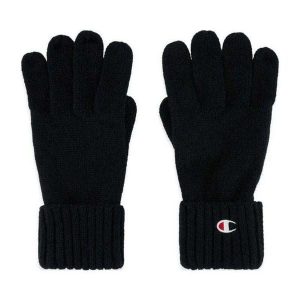 Rękawiczki Unisex Dla Dorosłych Z Haftowanym Logo. Czarne rękawiczki Champion, bez wzorów. Za 92,99 zł.