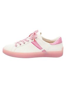 Think! Skórzane sneakersy "Turna" w kolorze biało-jasnoróżowym rozmiar: 39,5. Białe trampki Think, bez wzorów, bez zapięcia. Za 342,45 zł.