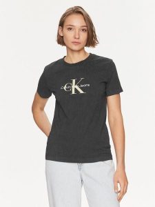 Calvin Klein Jeans T-Shirt Archival Monologo J20J223272 Czarny Regular Fit. Czarne t-shirty Calvin Klein Jeans, l, bez wzorów, z bawełny, bez kołnierzyka, bez ramiączek. Za 149,99 zł.