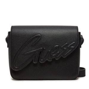 Torebka Guess. Czarne listonoszki Guess, z aplikacjami, bez dodatków. Za 249,99 zł.