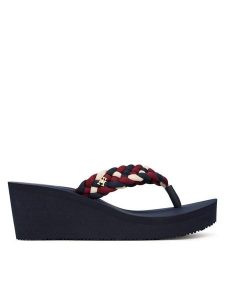 Tommy Hilfiger Japonki Th Wedge Braided Summer Sandal FW0FW09198 Kolorowy. Klapki TOMMY HILFIGER, bez wzorów, z materiału, bez obcasa. Za 249,99 zł.