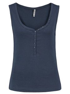 Sublevel Top w kolorze granatowym rozmiar: S. Niebieskie topy Sublevel, s, bez wzorów, z bawełny, bez kołnierzyka, bez ramiączek. Za 48,95 zł.