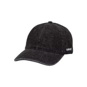 Czapka Levis z czarnego materiału. Czarne czapki Levi's®, bez wzorów, z bawełny. Za 127,20 zł.