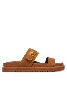 Steve Madden Klapki Take-TWO 11005321 Brązowy. Brązowe klapki Steve Madden, bez wzorów, ze skóry, bez obcasa. Za 388,99 zł.
