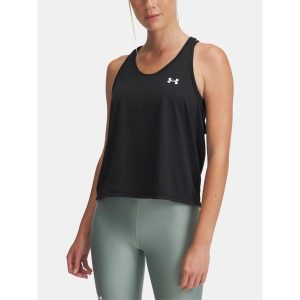 Top treningowy damski Under Armour Tech Swing Tank. Czarne topy Under Armour, xl, bez wzorów, sportowe, bez kołnierzyka, bez ramiączek. Za 179,50 zł.